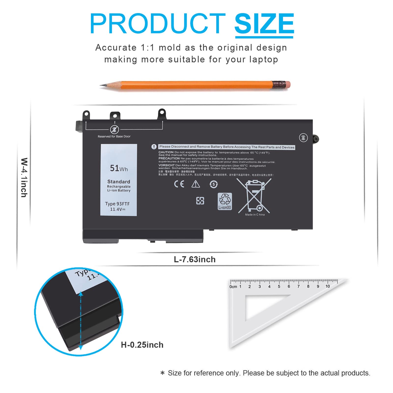 Amazon.com: 51Wh Type 93FTF Battery for Dell Latitude 5580 5480